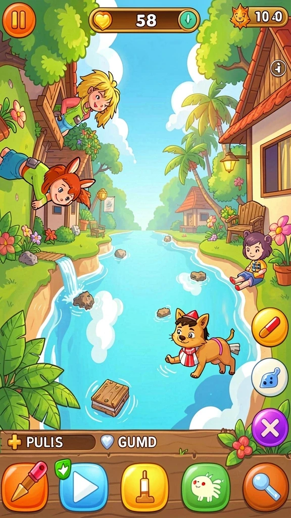 zk9 - Tampilan level yang menakjubkan dan penuh warna.
